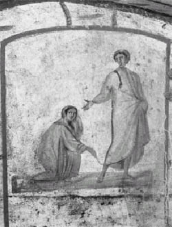 Фреска из катакомб св.Петра и св.Маркеллина, нач. IV в.